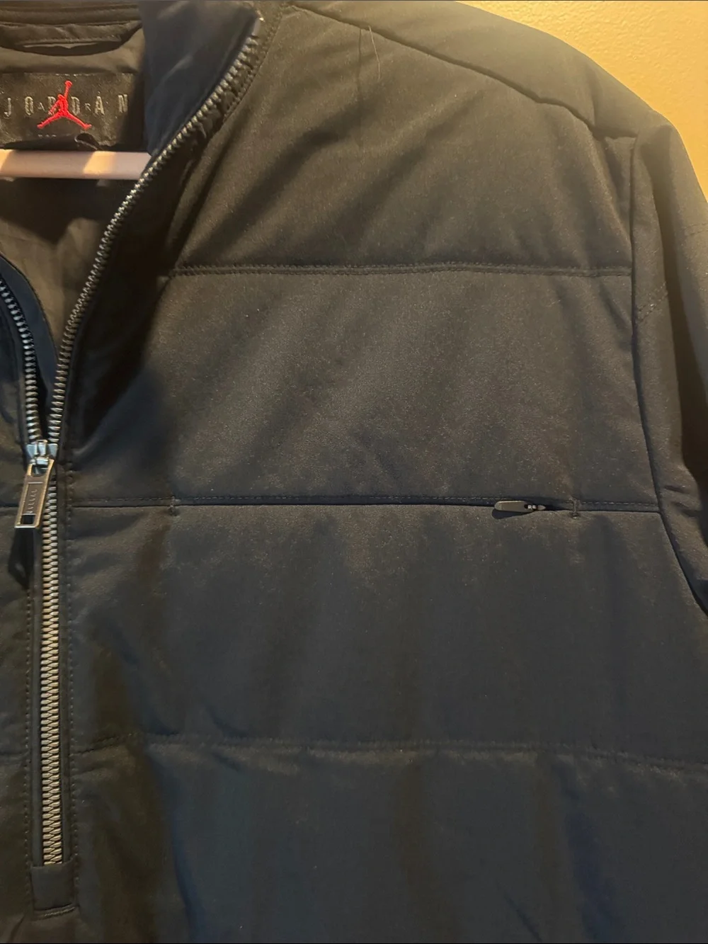 Jordan Black Puffer Jacket with White Jumpman Logo